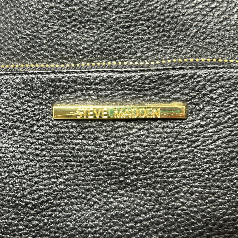 Steve Madden Black Leather Tote Bag - Picture 2 of 6